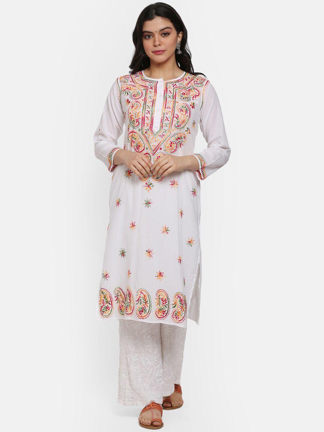 paramount chikan embroidered chikankari kurta