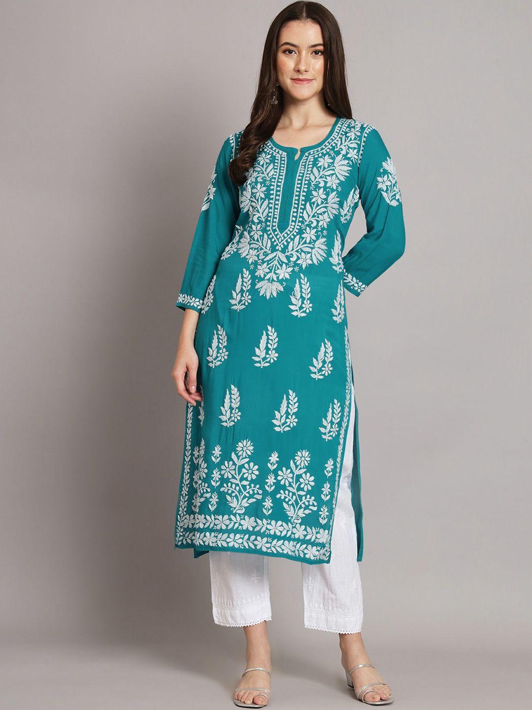 paramount chikan ethnic motifs embroidered chikankari kurta