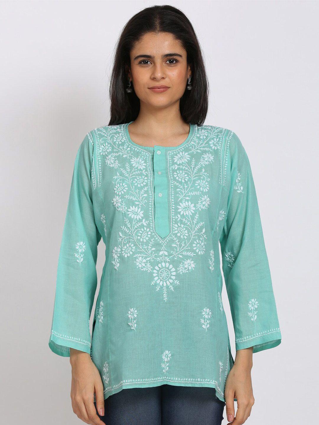 paramount chikan ethnic motifs embroidered lucknowi chikankari kurti