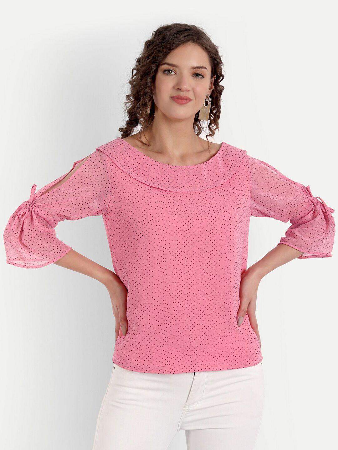 parassio clothings women pink printed  georgette top