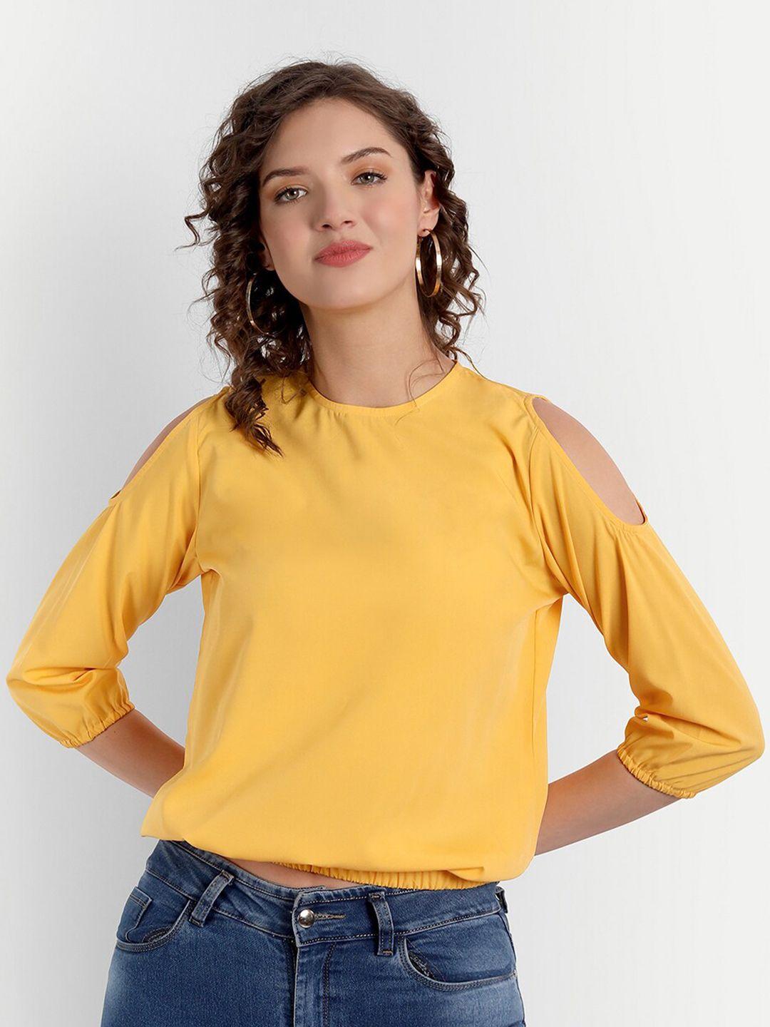 parassio clothings yellow georgette top