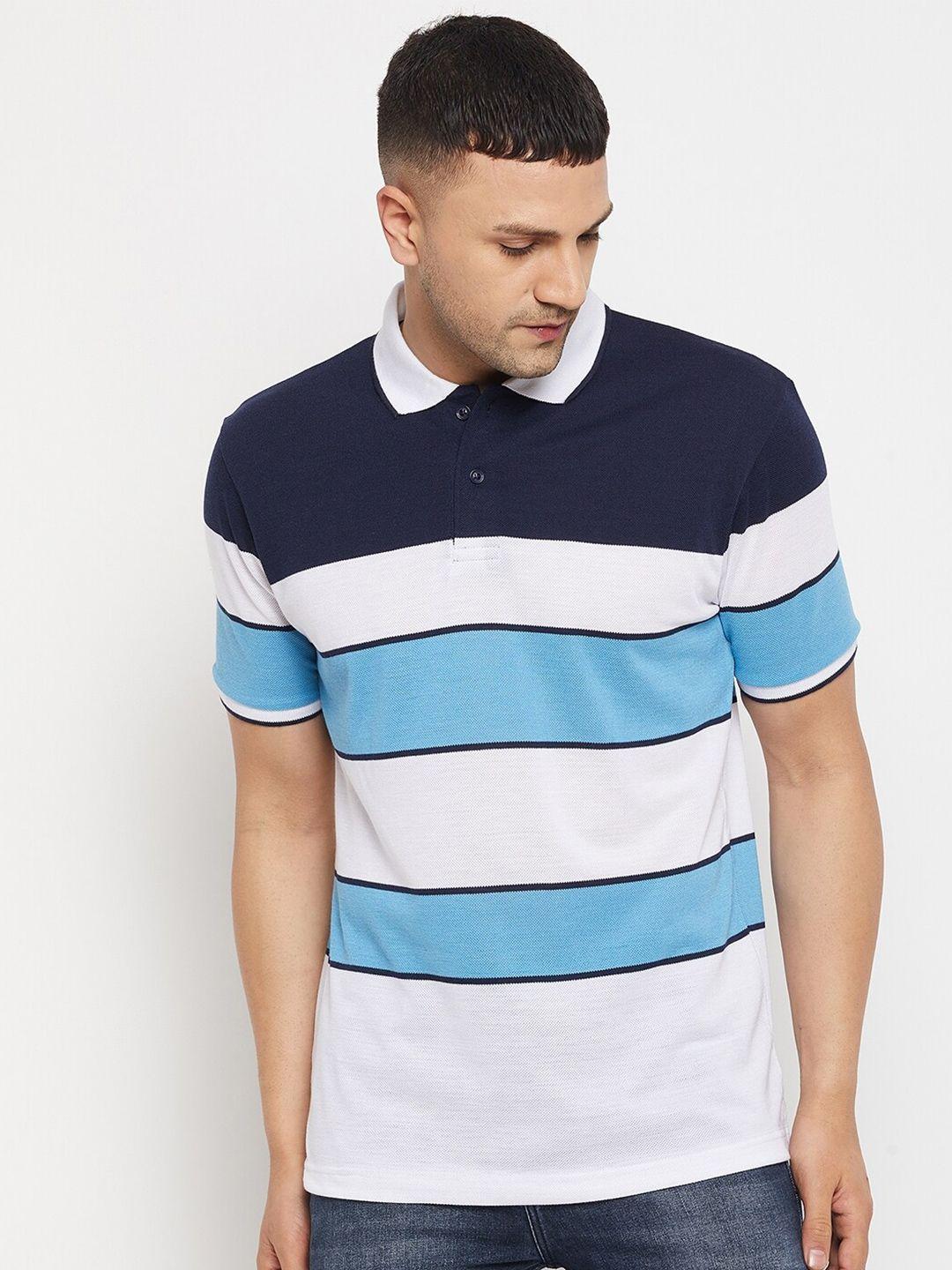 parcel yard striped polo collar t-shirt