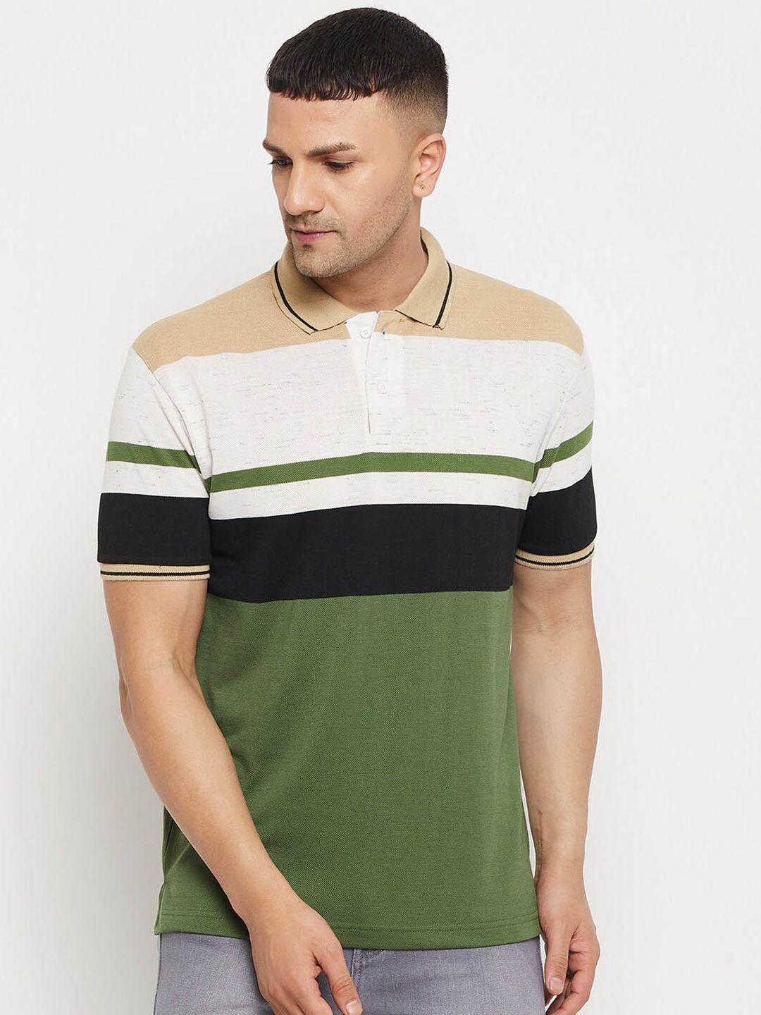 parcel yard striped polo collar t-shirt
