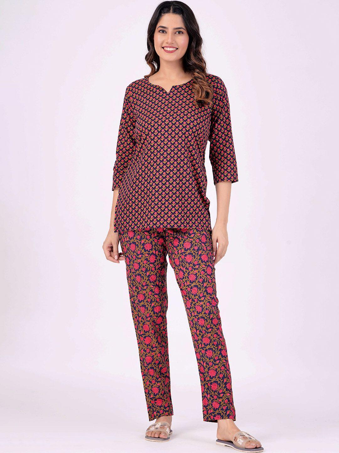 parchhai women floral printed top with trousers