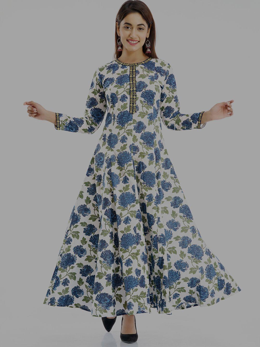 parchhai floral printed pure cotton anarkali kurta