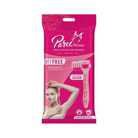 paree prima premium hair removal full body razor for women | travel friendly & hassle-free shaving razor - pack of 5