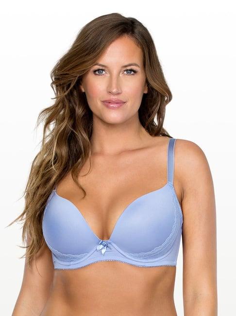 parfait blue under wired padded plunge bra