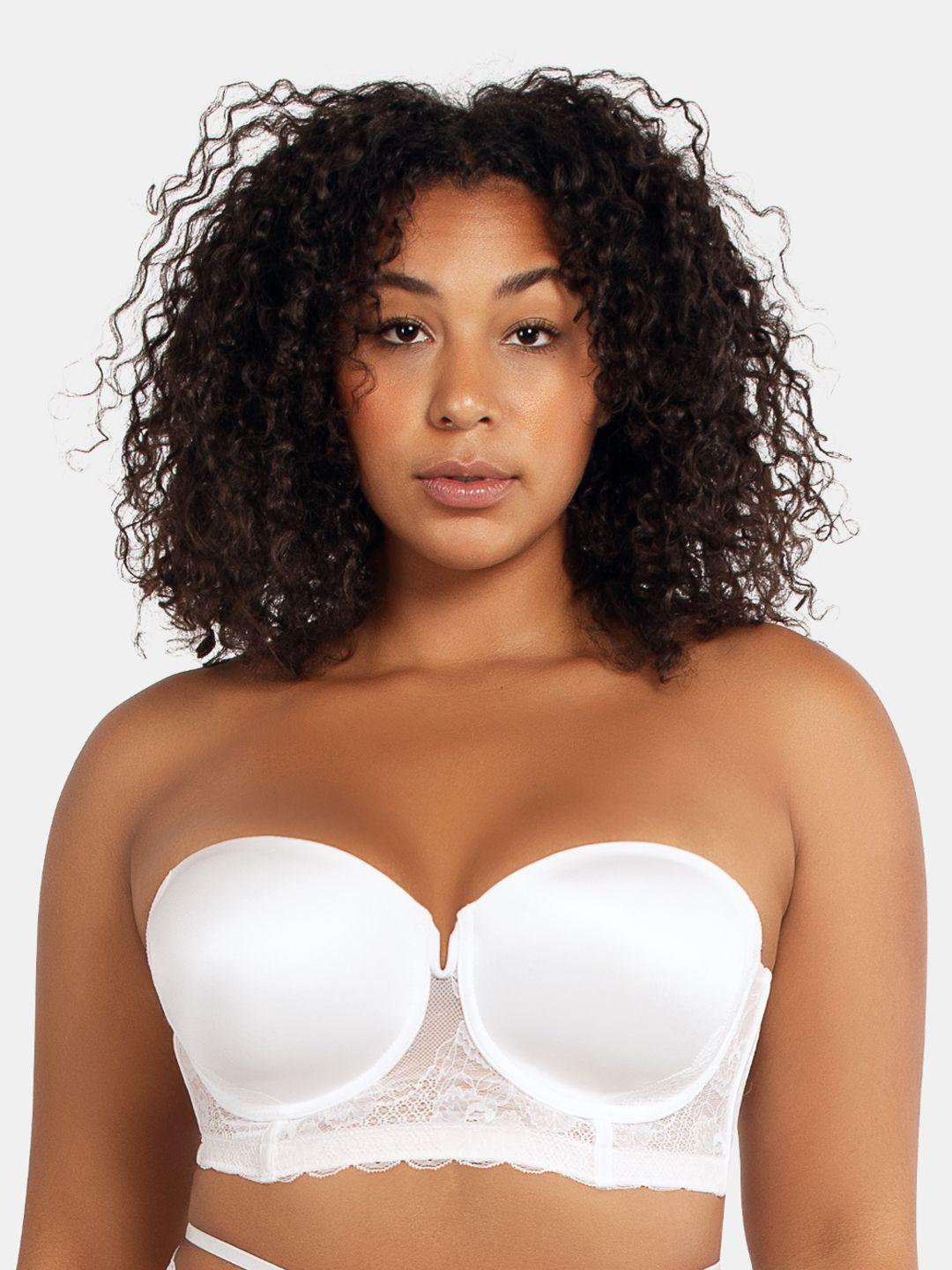 parfait white solid underwired lightly padded strapless bra a16812