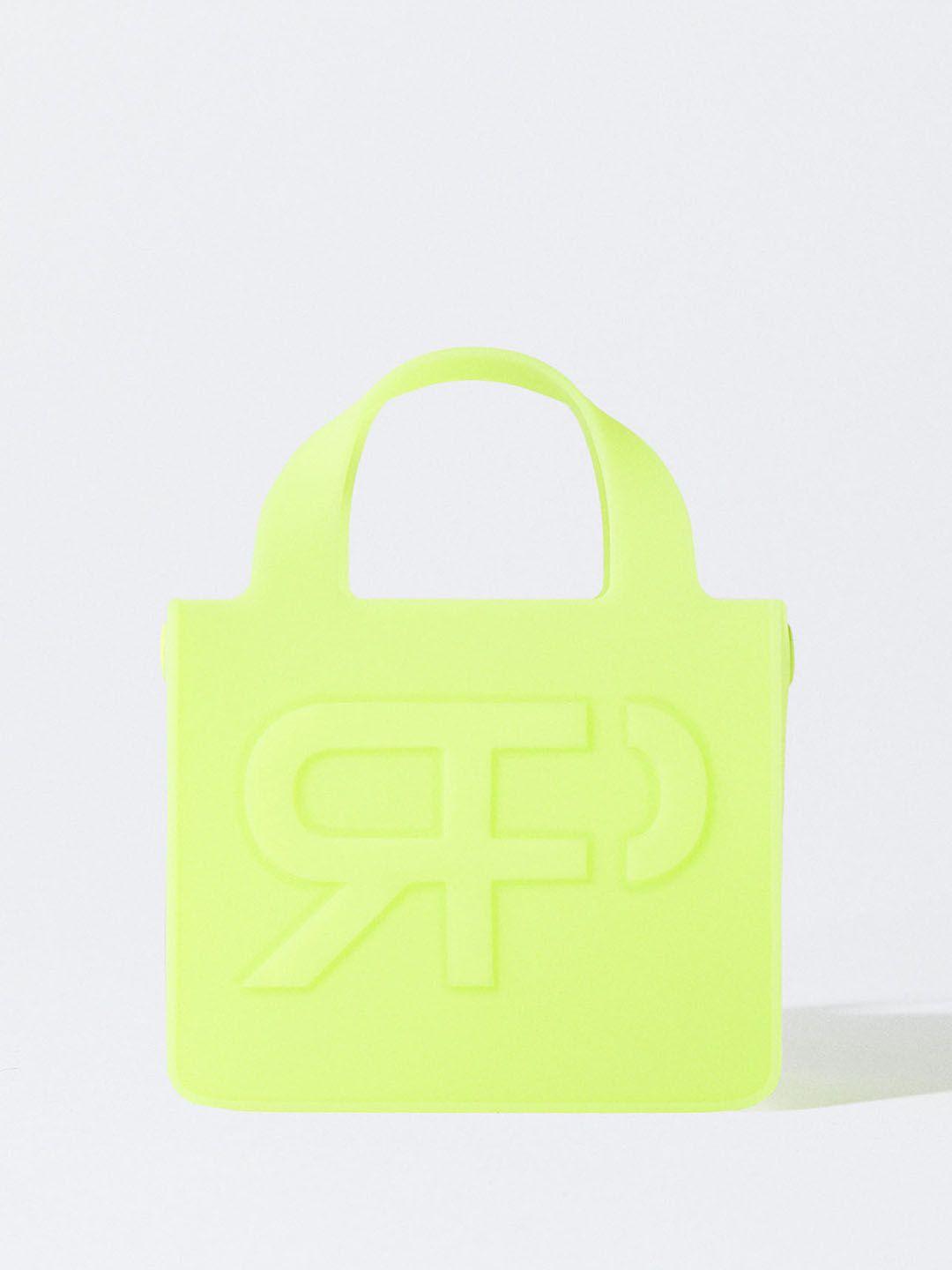 parfois brand logo embossed structured handheld bag