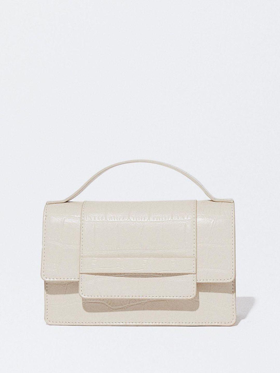 parfois croc textured structured satchel bag