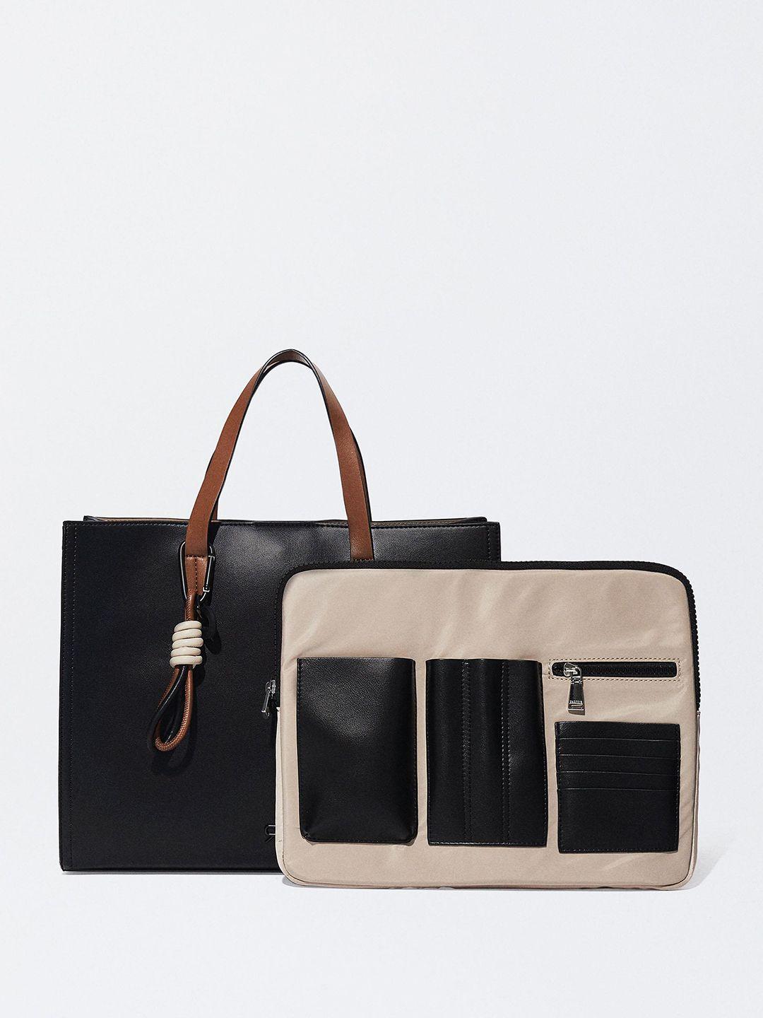 parfois structured handheld bag with laptop sleeve