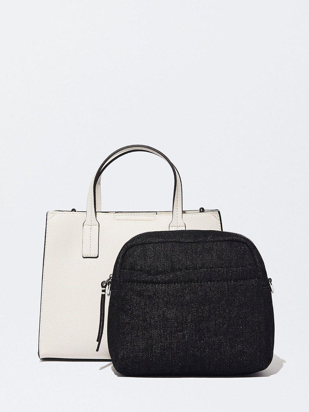 parfois structured handheld bag with pouch