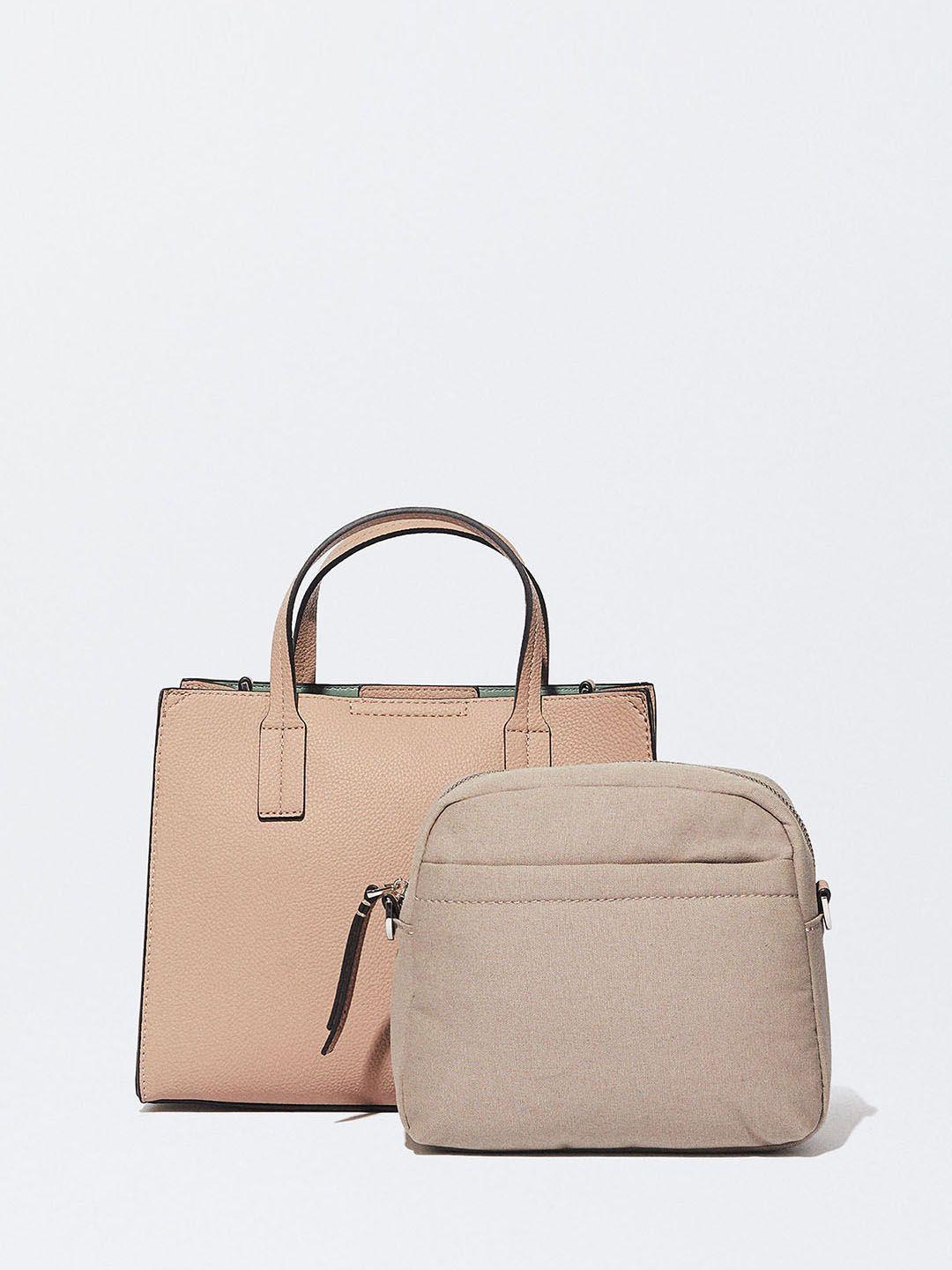 parfois structured handheld bag with pouch