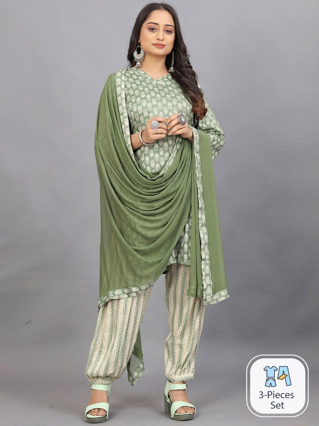 pari the fashion studio ethnic motifs printed regular kurta with salwar & dupatta