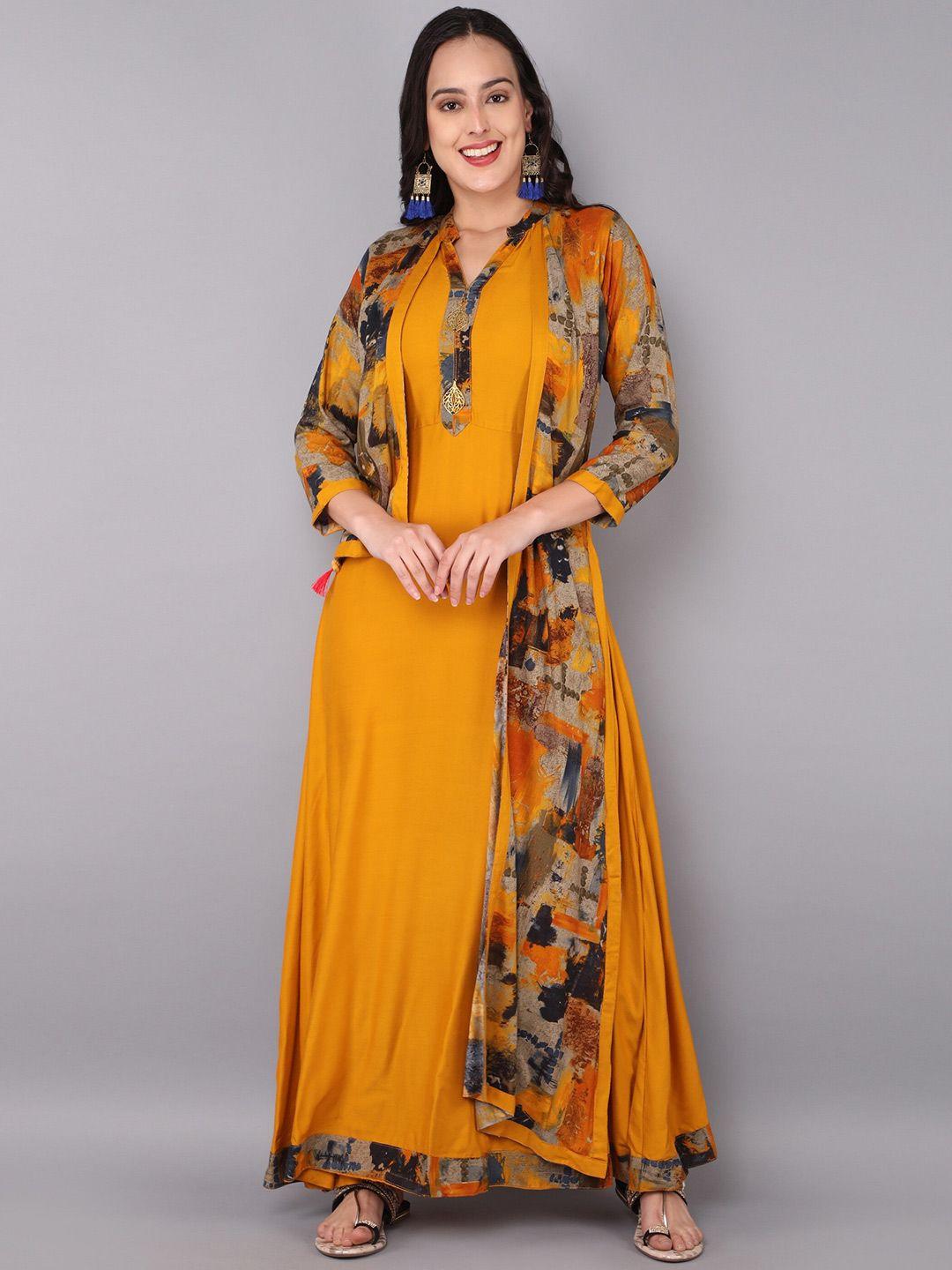 parika creation yellow ethnic cotton ???????maxi dress