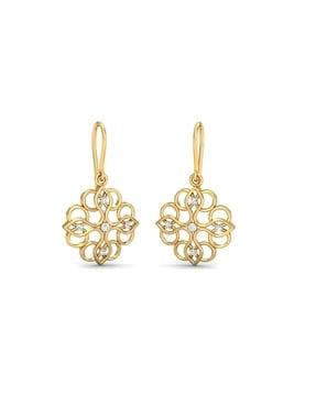 parinata yellow gold diamond hoop earrings