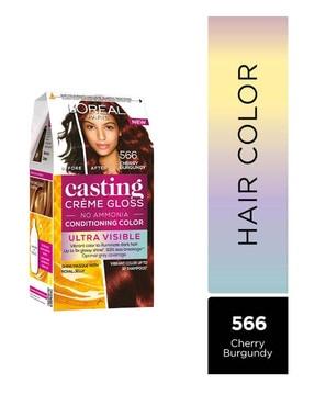 paris casting creme gloss ultra visible hair color - cherry burgundy 566