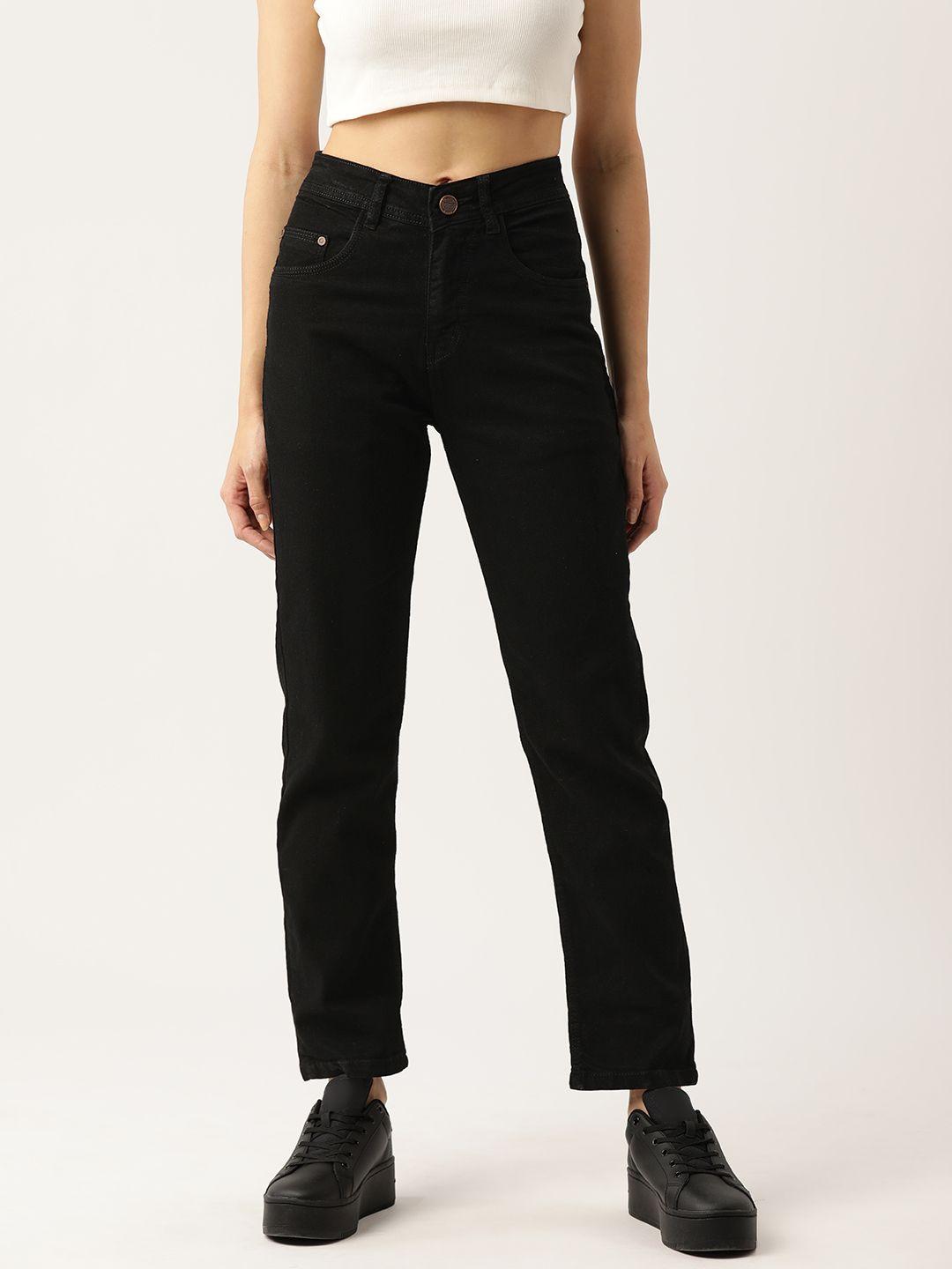 paris hamilton boyfriend fit high-rise stretchable jeans