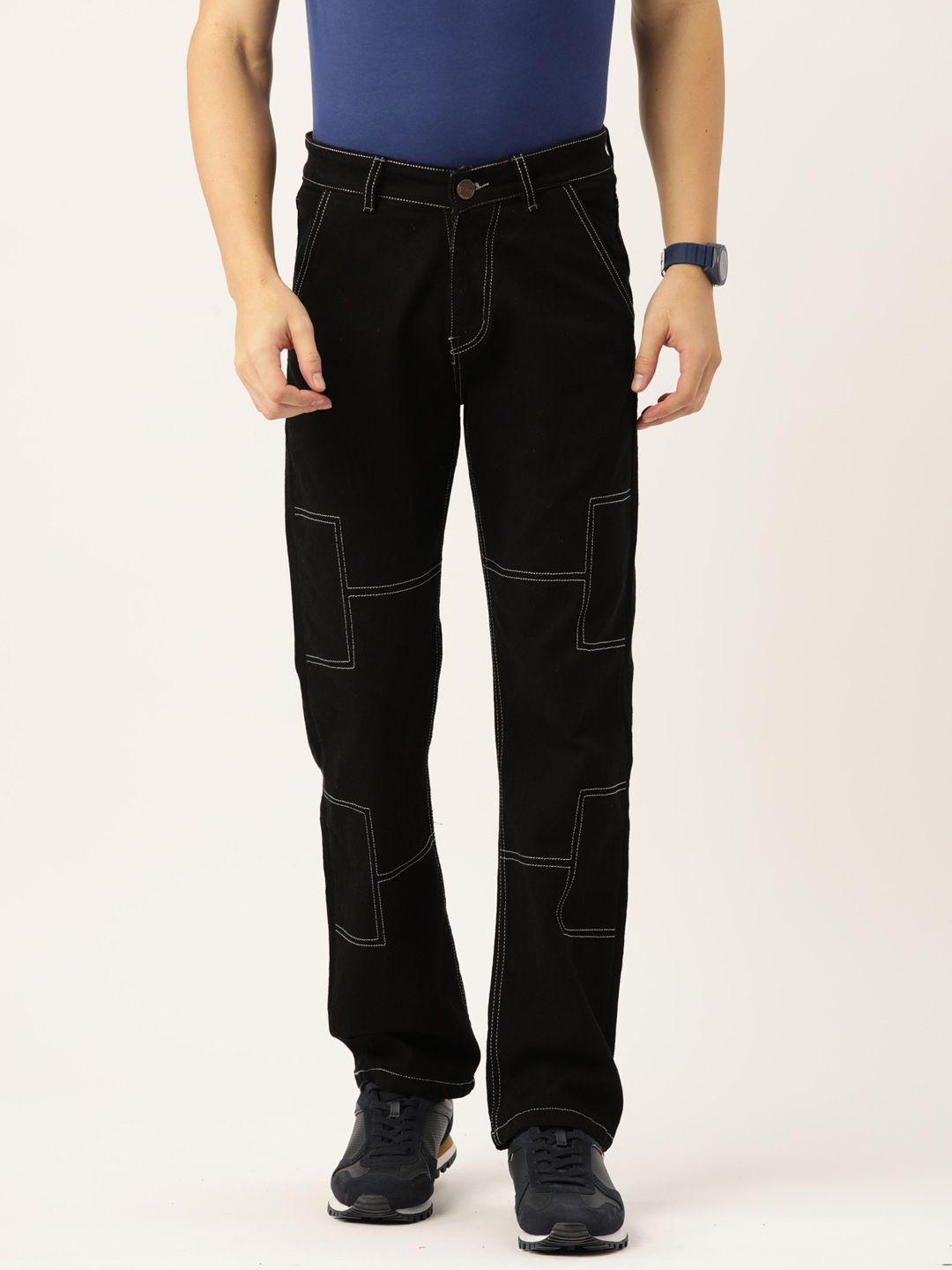 paris hamilton men relaxed fit stretchable jeans with contrast stitch detail