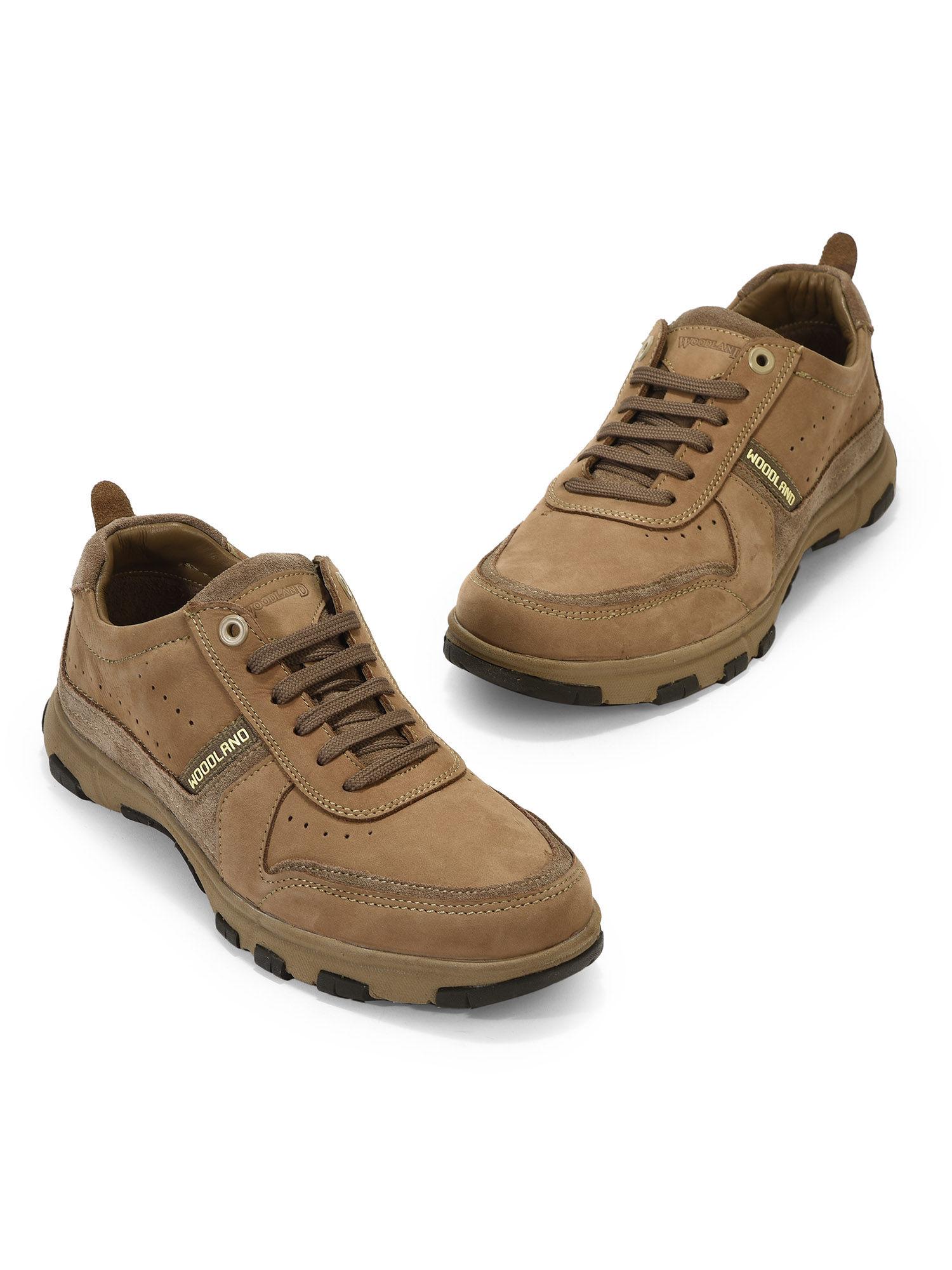 paris khaki casual trekking shoes for men