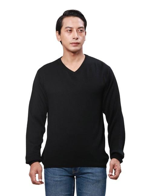 park avenue black regular fit sweater