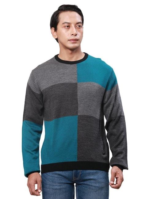 park avenue multicolored regular fit colour block sweater