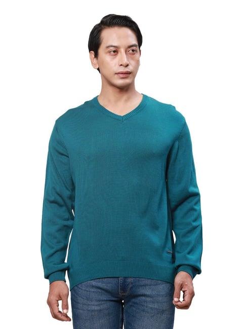 park-avenue-teal-regular-fit-sweater