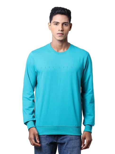 park avenue aqua round neck sweatshirt