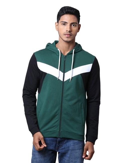 park avenue black & teal hooded sweatshirt