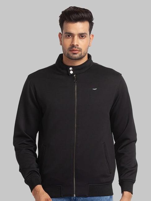 park avenue black regular fit jacket