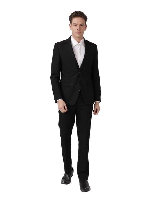 park avenue black super slim fit two piece suit