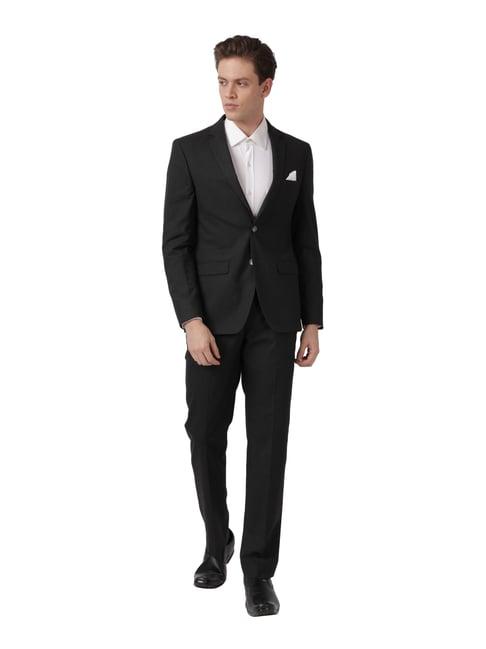 park avenue black super slim fit two piece suit