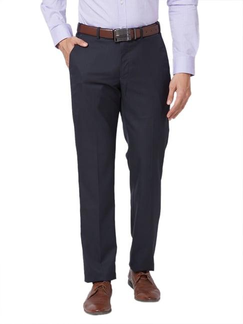 park avenue blue classic fit trousers