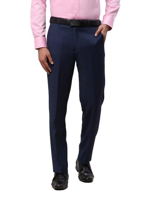 park avenue blue luxus fit texture trousers