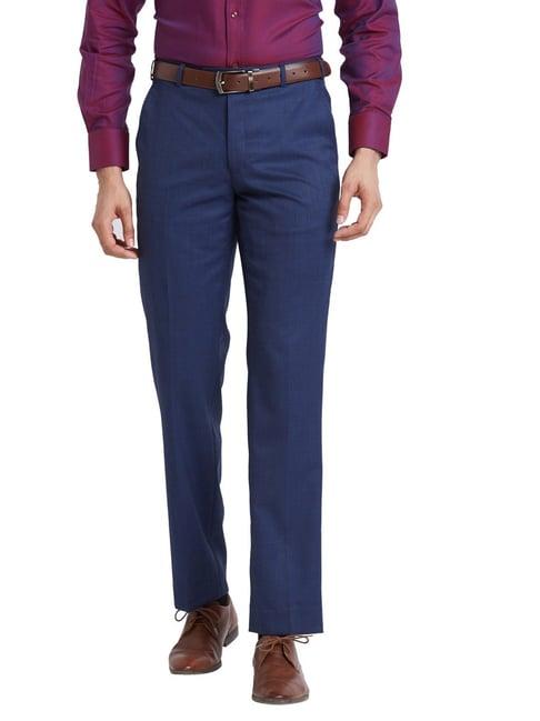 park avenue blue luxus fit texture trousers