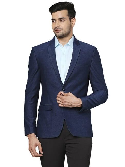 park avenue blue regular fit blazers