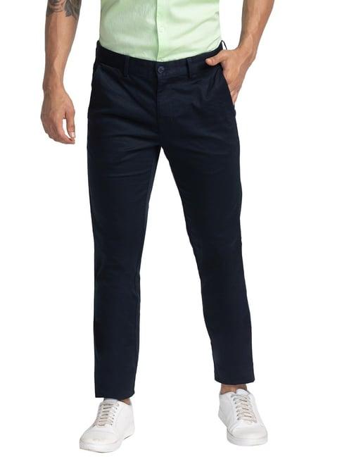 park avenue blue super slim fit trousers