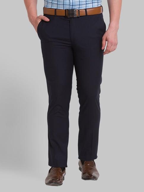 park avenue blue super slim fit trousers