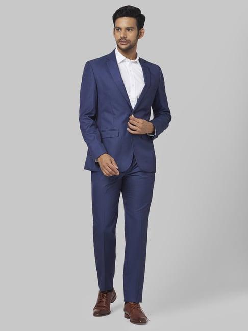 park avenue blue super slim fit two piece suit