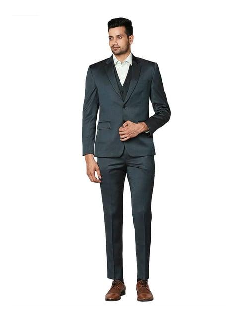 park avenue dark blue super slim fit three piece suit