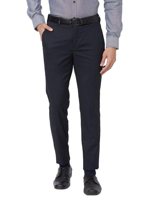 park avenue dark blue super slim fit trousers