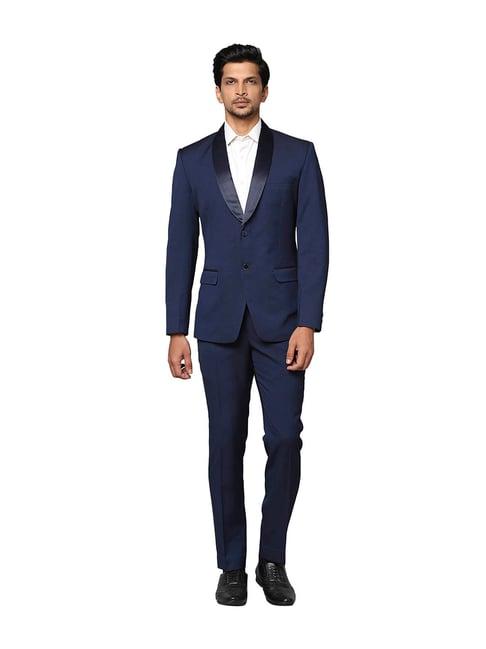 park avenue dark blue super slim fit two piece suit