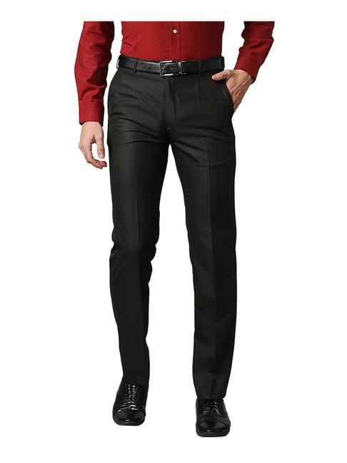 park avenue dark brown regular fit trousers