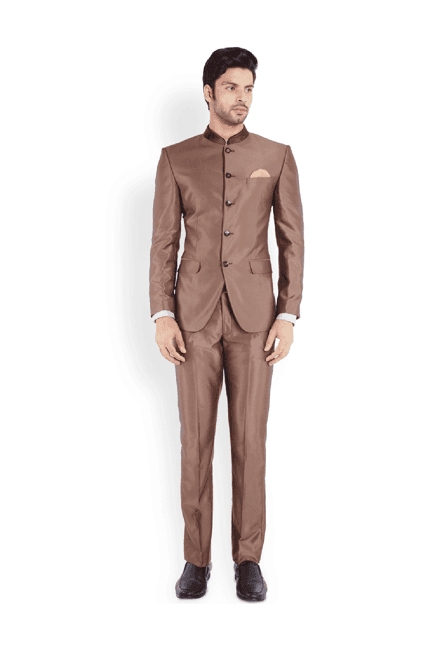 park avenue dark brown slim fit suit