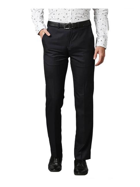 park avenue dark grey regular fit trousers