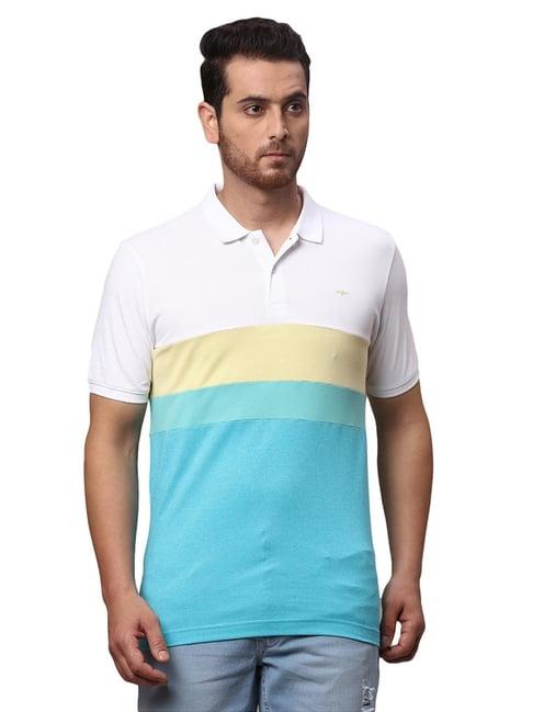 park avenue dark petrol slim fit colour block polo t-shirt