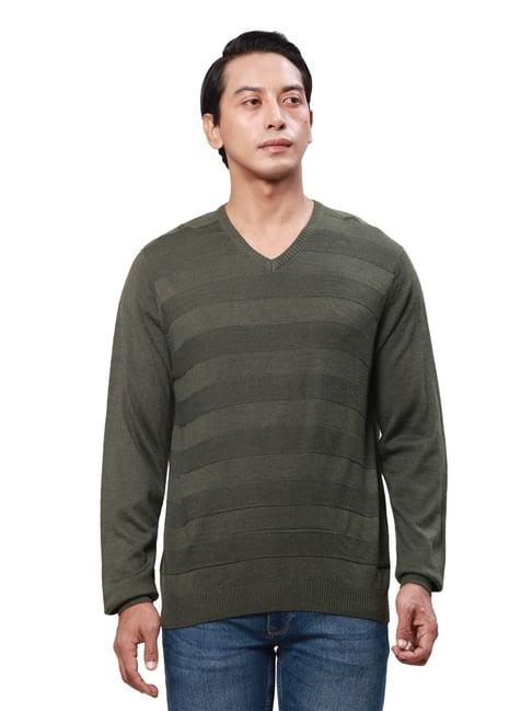 park avenue green regular fit sweater