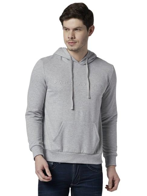 park avenue grey  slim fit hooded sweatshirts