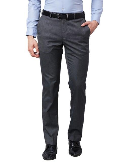 park avenue grey classic fit trousers