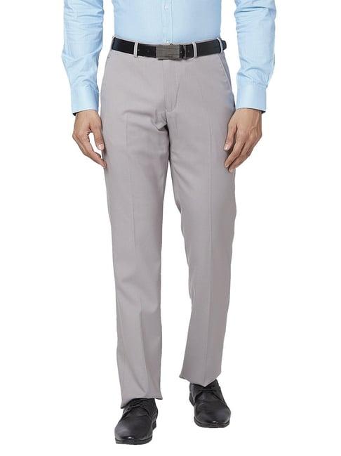 park avenue grey classic fit trousers